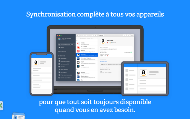 1Password synchronise tous les appareils